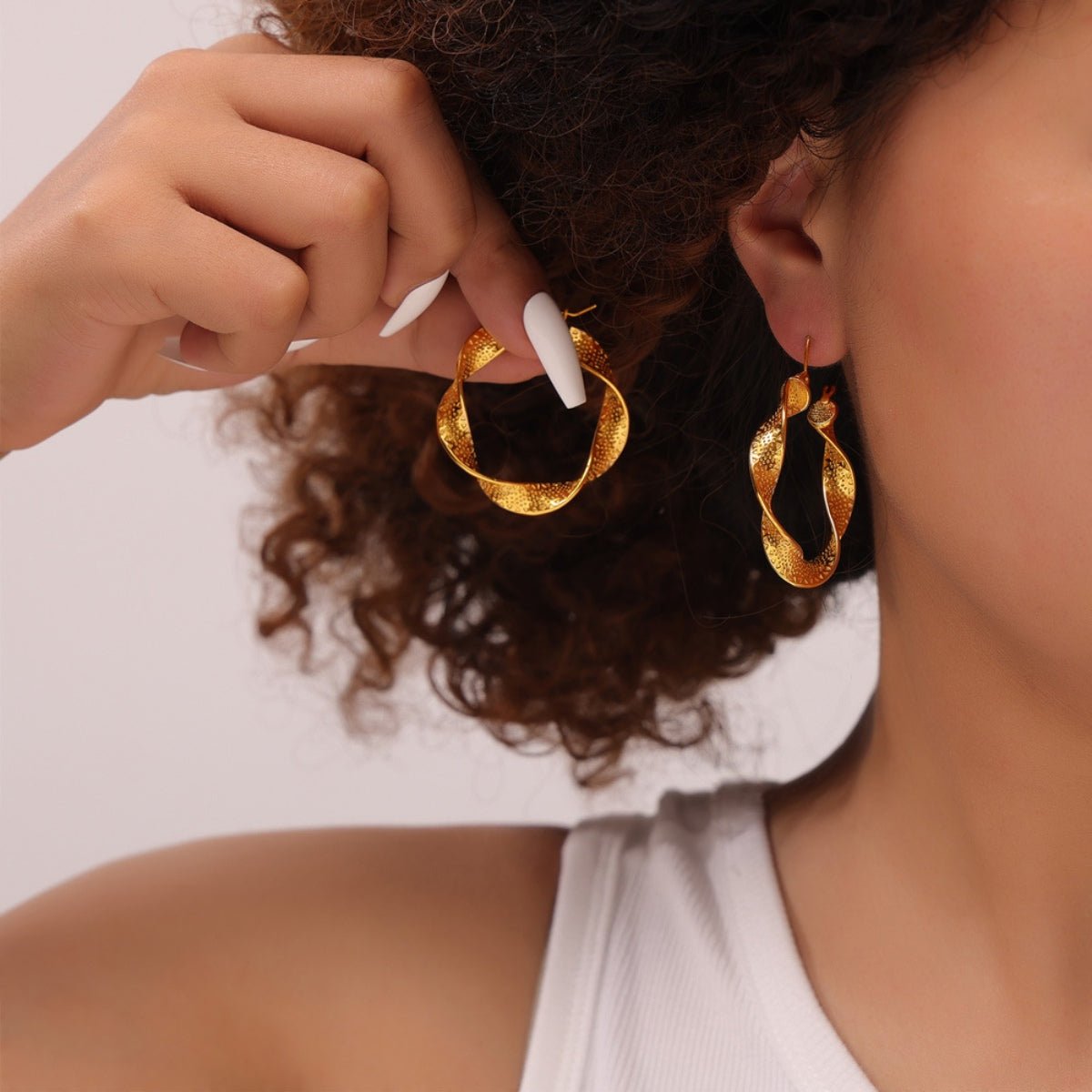 Beach Rose Co. - Twisted Textured Hoop Earrings