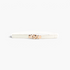 Beach Rose Co. white slim stretch waist belt with a gold-tone chunky chain-link buckle and PU leather front panels.