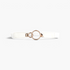 Beach Rose Co. white slim elastic waist belt with an asymmetric gold-tone double-ring buckle and PU leather tabs.