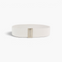 Beach Rose Co. white wide elastic waist belt with a sleek rectangular alloy clasp and textured finish.
