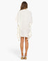 Beach Rose Co. white lightweight polyester kimono cover-up with flutter sleeves, back view on a model