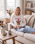 Beach Rose Co. white crewneck sweatshirt featuring a festive gingerbread man graphic and Cozy Christmas lettering.