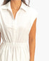 Beach Rose Co. white sleeveless cotton mini dress with a collared neckline and shirred elastic waist