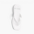 Beach Rose Co. white faux leather thong sandals featuring an open square toe and cushioned flat footbed.