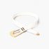 Beach Rose Co. white woven polyester belt with an oversized gold alloy prong buckle and double keeper loops.