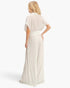 Beach Rose Co. white cotton-blend two-piece set with a collared wrap top and flowing wide-leg pants on a model