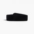 Beach Rose Co. wide black elastic waist belt with a structured PU front and stitched edge detailing