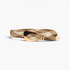 Beach Rose Co. woven polyester belt in tan and brown with an oversized gold-tone alloy prong buckle.