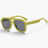 Beach Rose Co. retro oversized square aviator sunglasses in bright yellow with a double bridge and dark lenses.