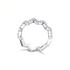 Beach Rose Co. platinum-plated sterling silver zigzag band ring featuring 0.38 carat round moissanite stones.