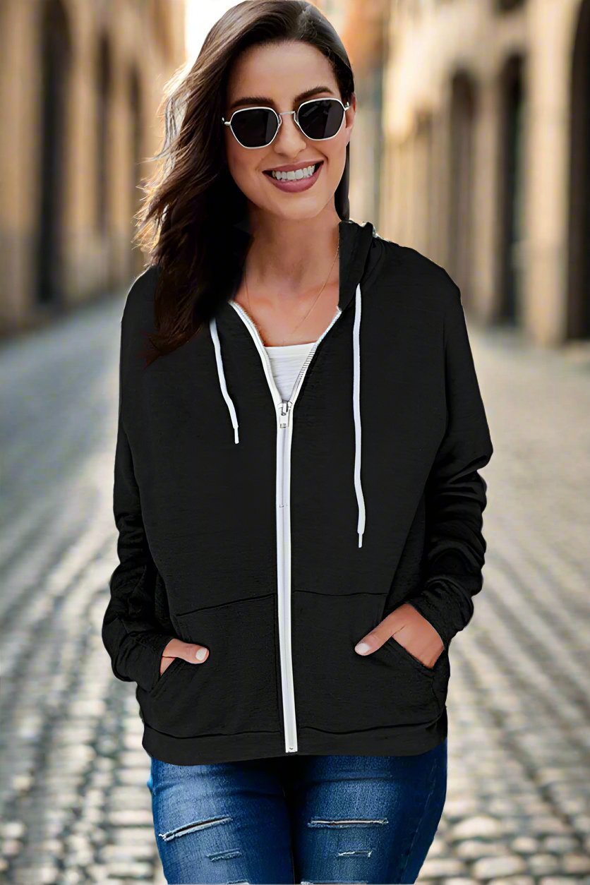 Beach Rose Co. - Zip Front Hoodie with Pockets