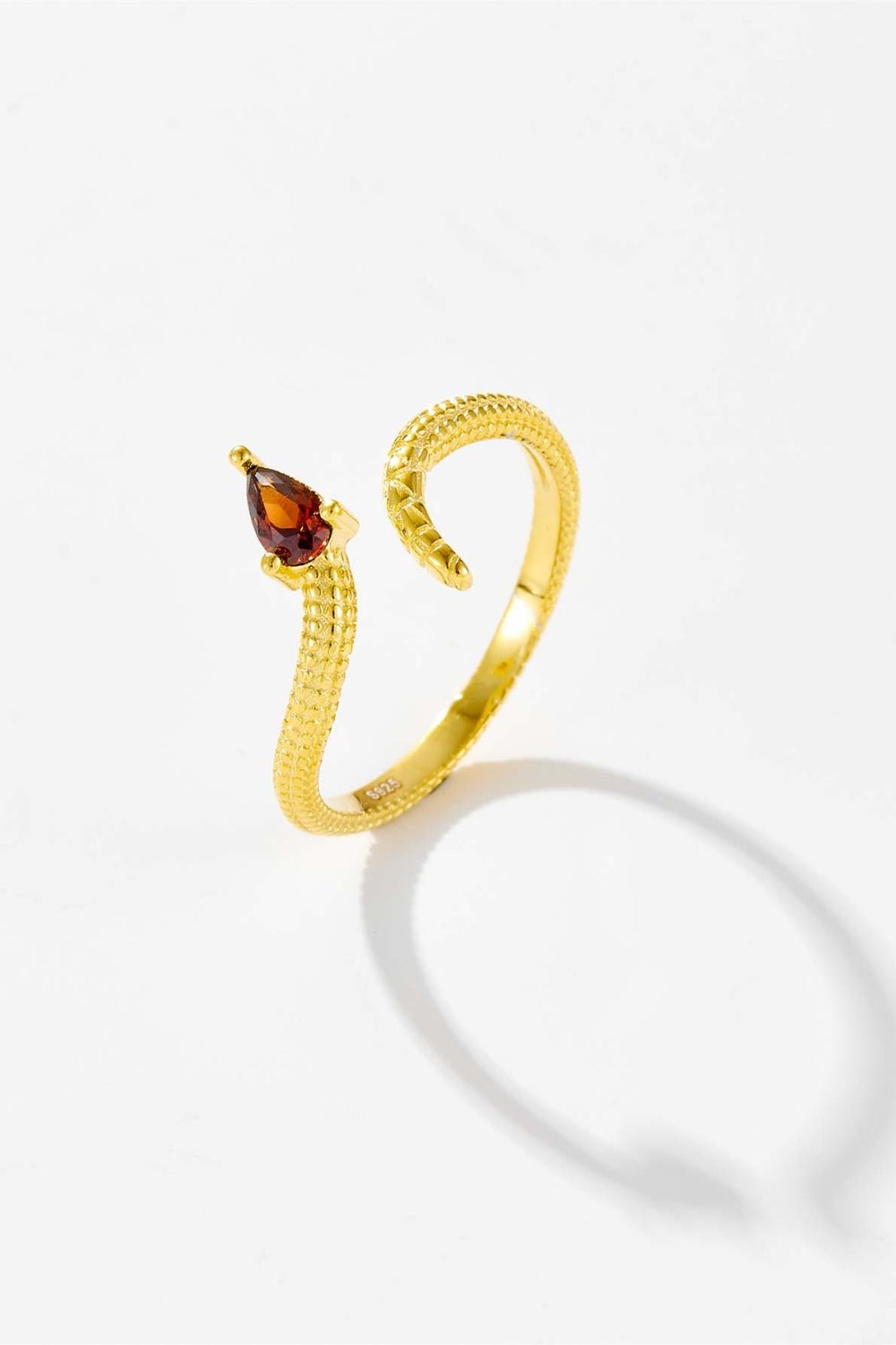 Beach Rose Co. - Zircon Snake Shape Open Ring