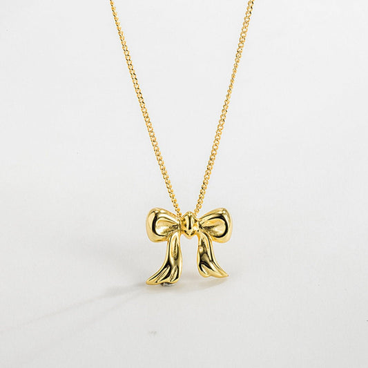 Beach Rose Co.Delicate Bow Pendant Necklace