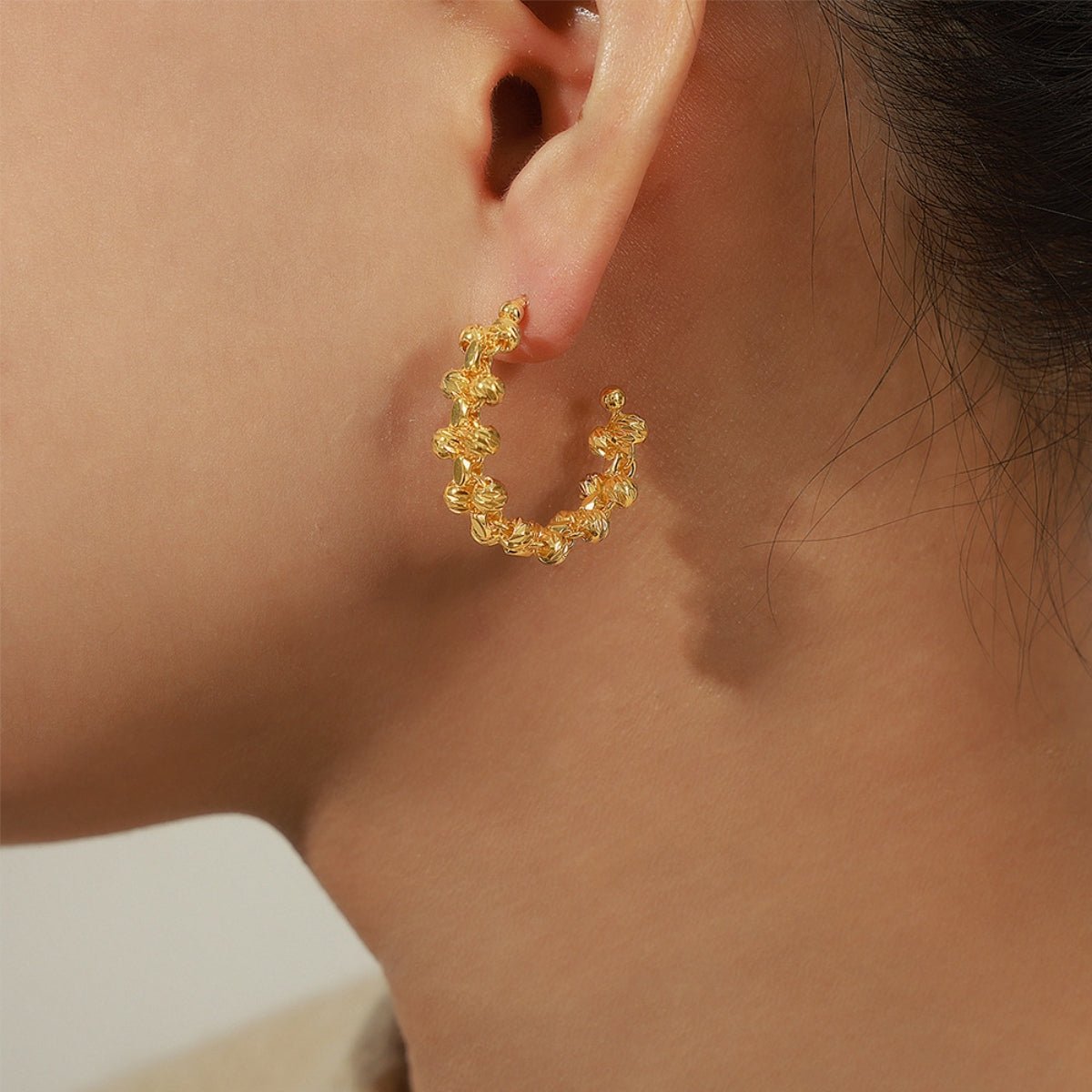 Beach Rose Co.Gold C - Hoop Earrings