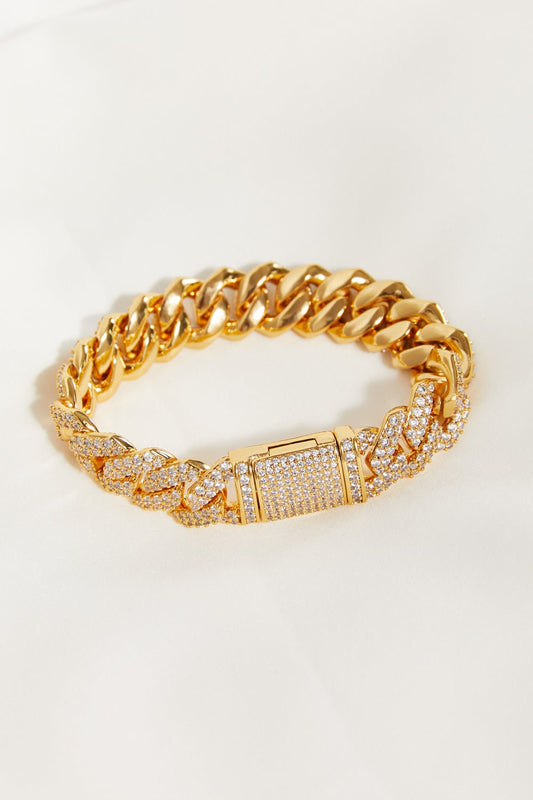 Beach Rose Co.Gold Inlaid Zircon Bracelet