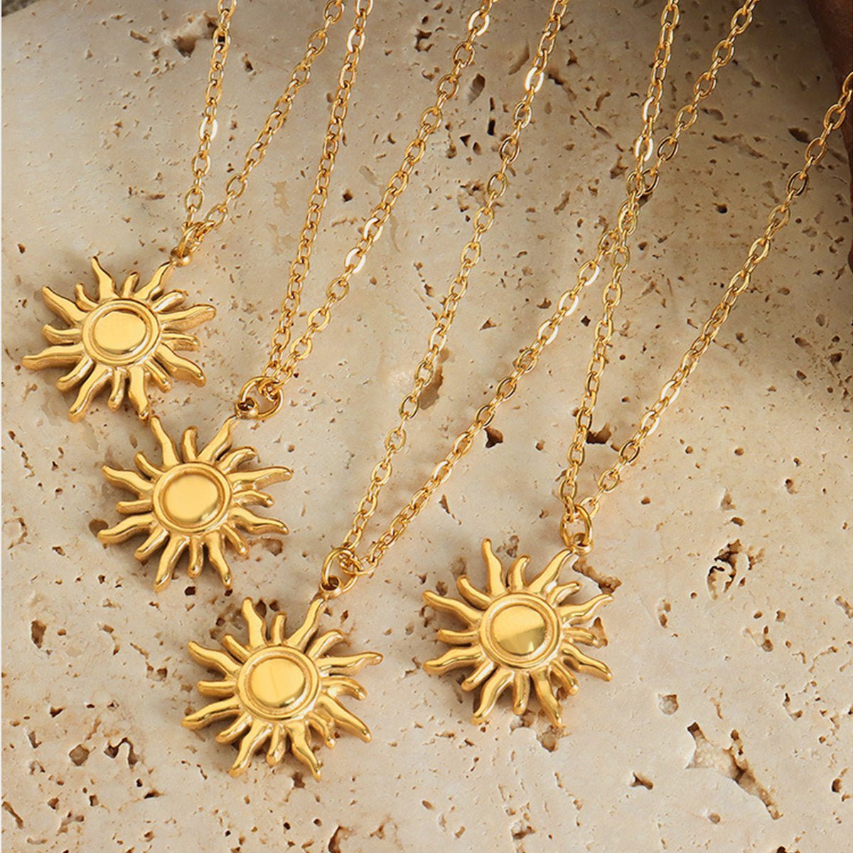 Beach Rose Co.Gold Sunburst Pendant Necklace