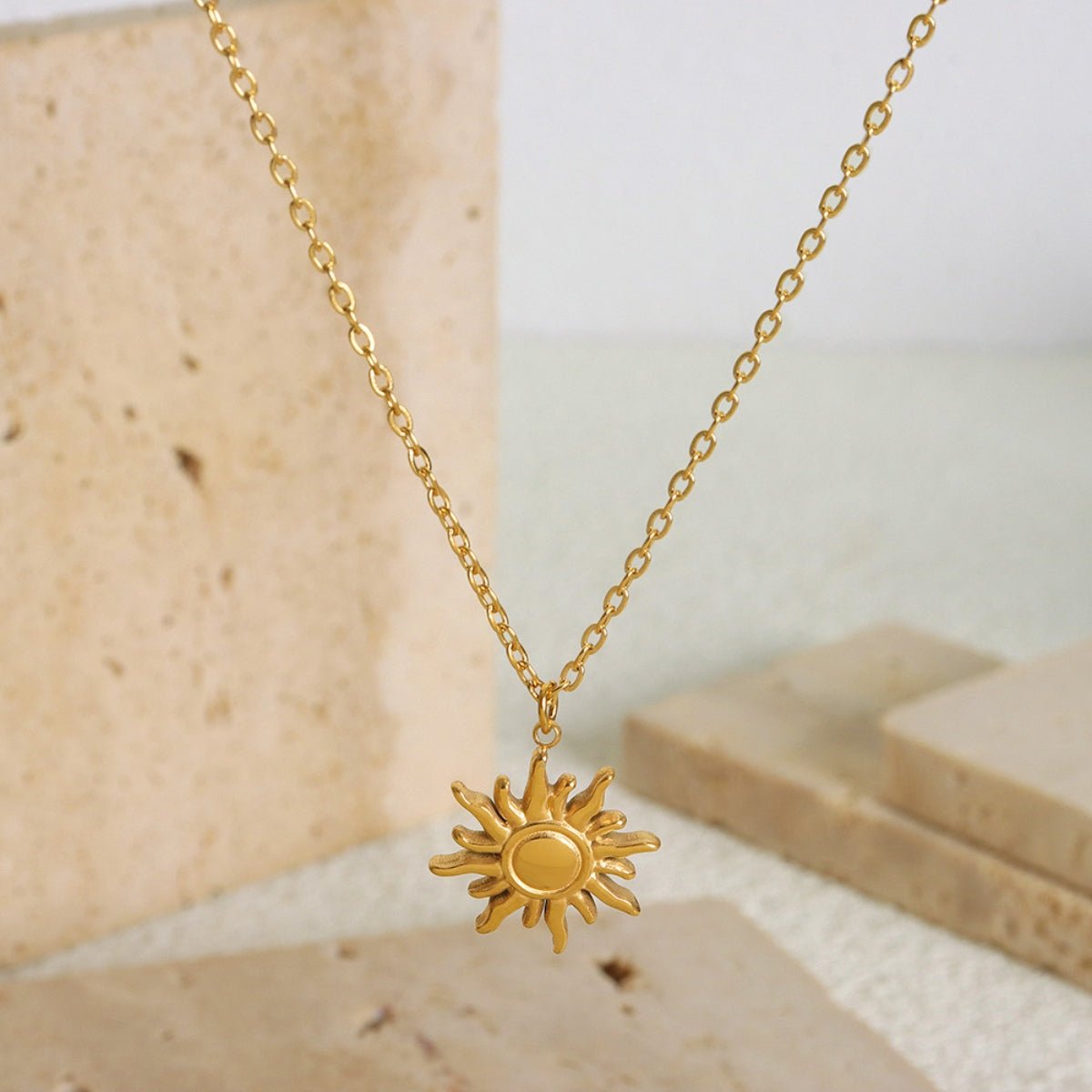 Beach Rose Co.Gold Sunburst Pendant Necklace