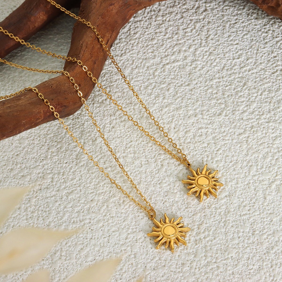 Beach Rose Co.Gold Sunburst Pendant Necklace