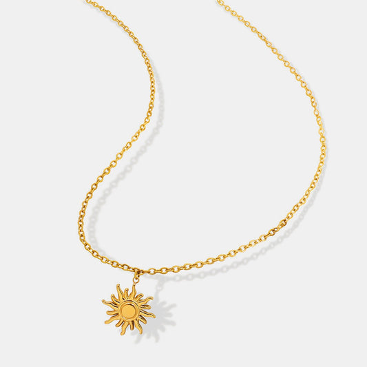 Beach Rose Co.Gold Sunburst Pendant Necklace