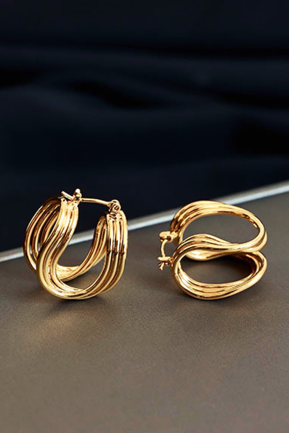 Beach Rose Co.Gold U - Shaped Hoop Earrings