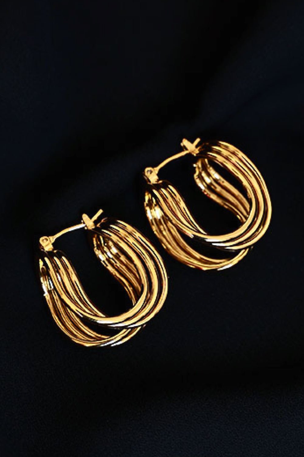 Beach Rose Co.Gold U - Shaped Hoop Earrings