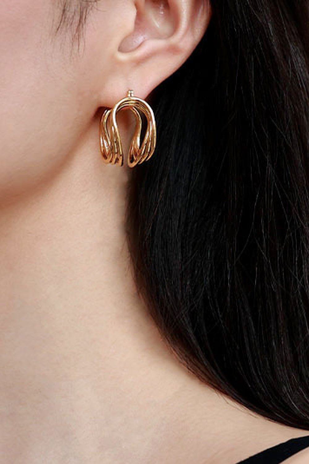 Beach Rose Co.Gold U - Shaped Hoop Earrings