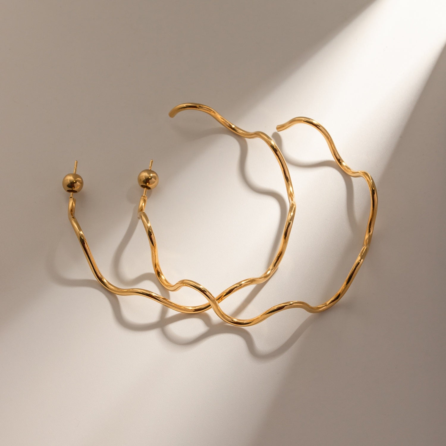 Beach Rose Co.Gold Wave Shape C - Hoop Earrings