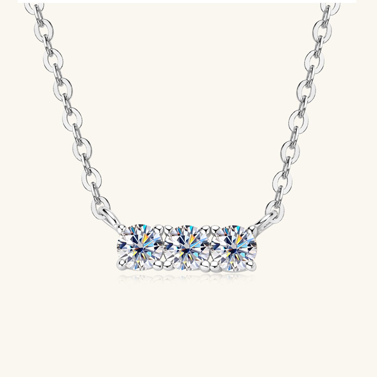 Beach Rose Co.Inlaid Moissanite Bar Necklace