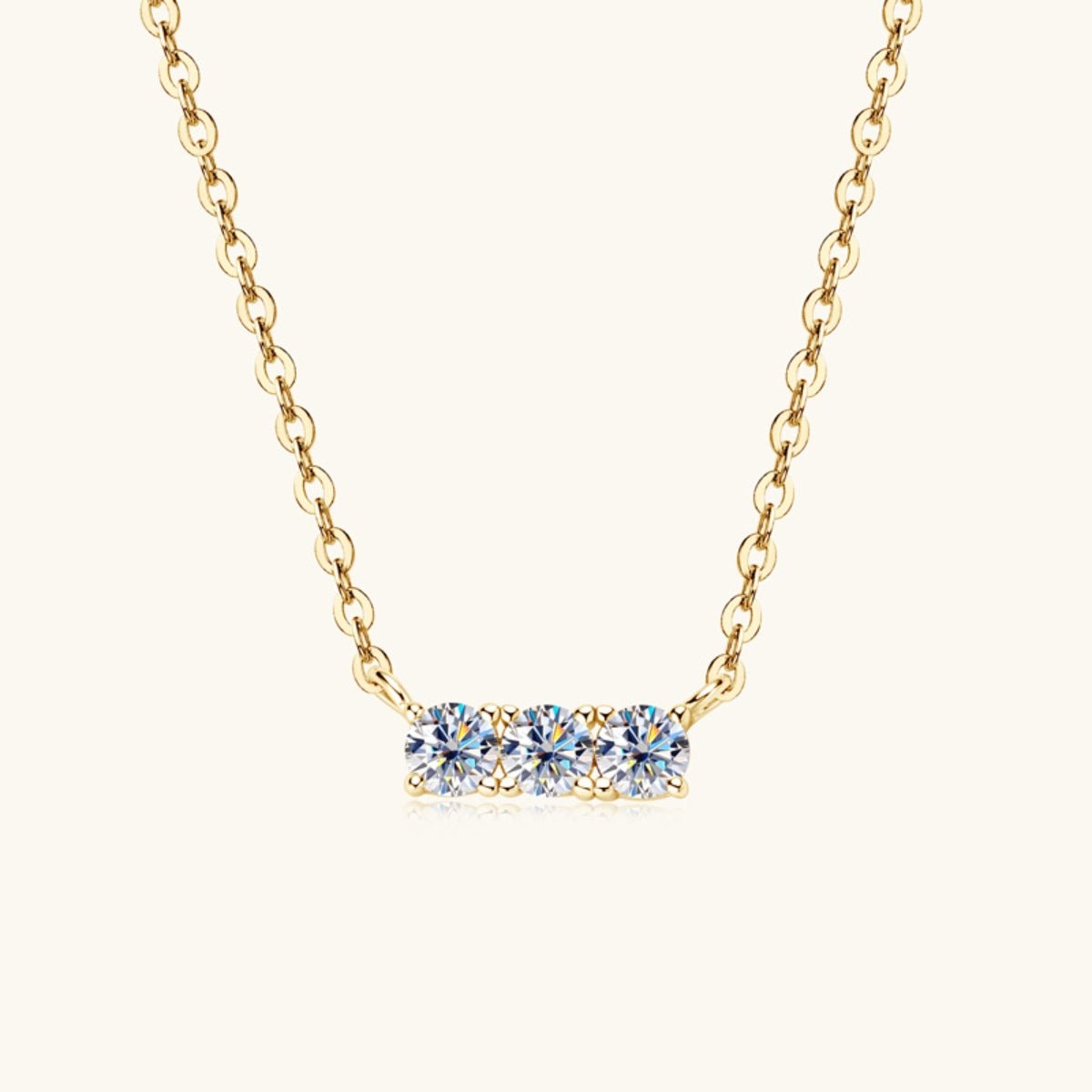 Beach Rose Co.Inlaid Moissanite Bar Necklace