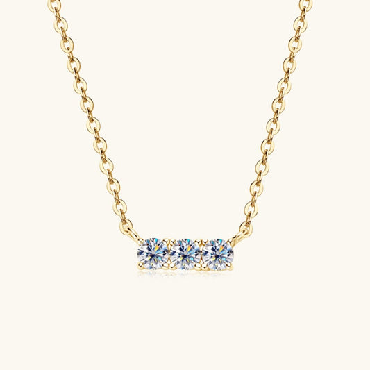 Beach Rose Co.Inlaid Moissanite Bar Necklace