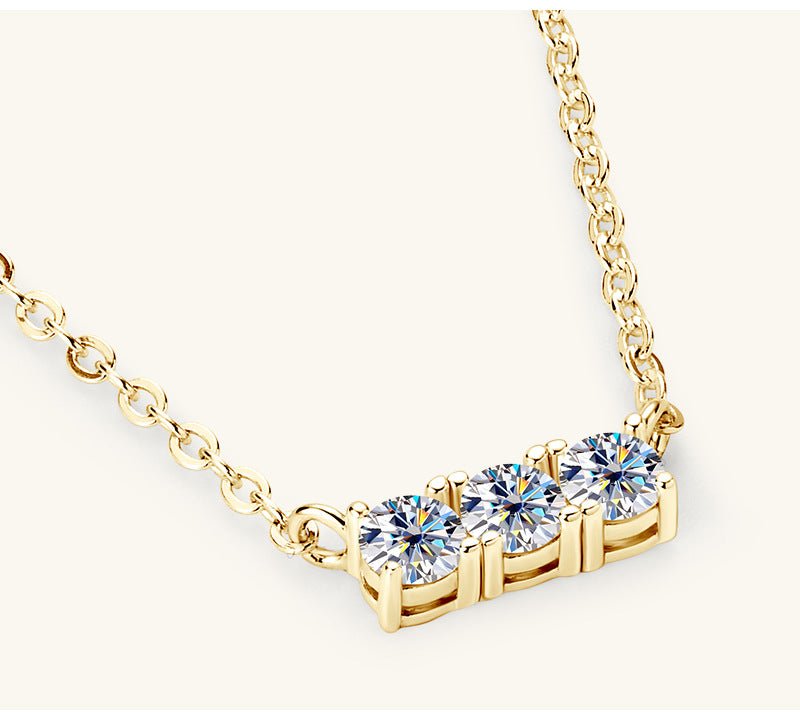 Beach Rose Co.Inlaid Moissanite Bar Necklace