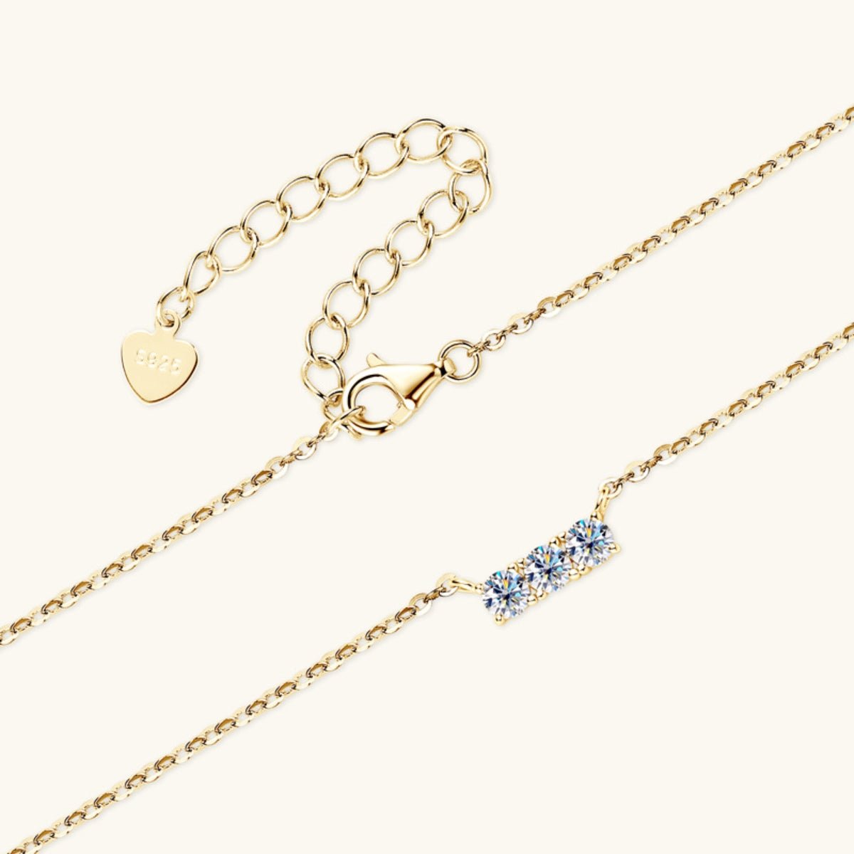 Beach Rose Co.Inlaid Moissanite Bar Necklace