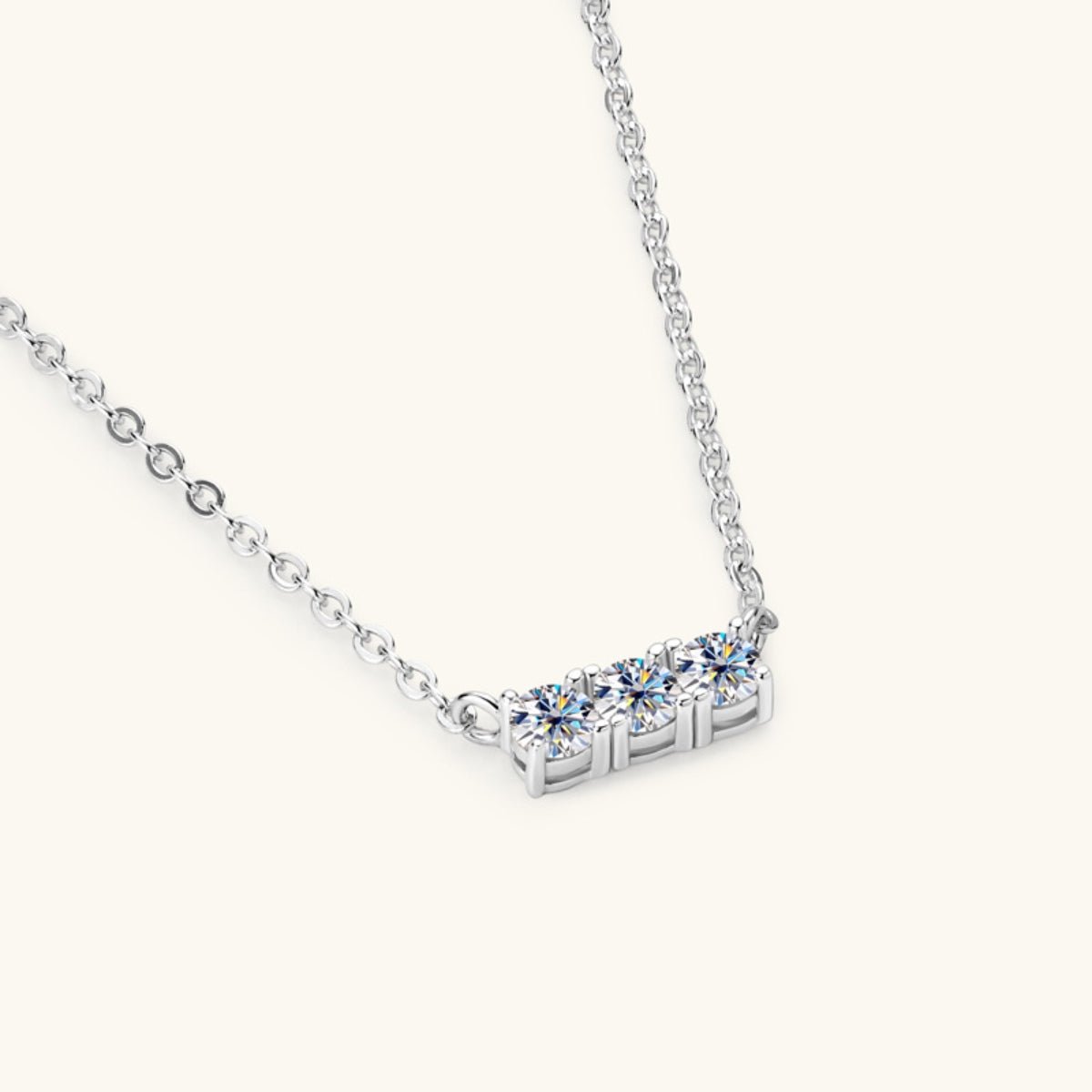 Beach Rose Co.Inlaid Moissanite Bar Necklace