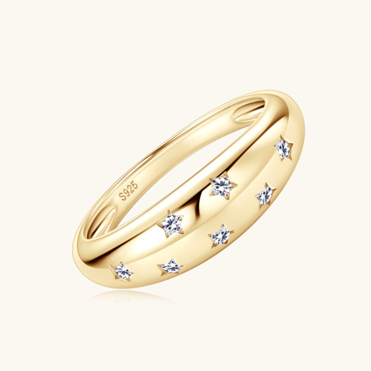 Beach Rose Co.Inlaid Moissanite Star Ring