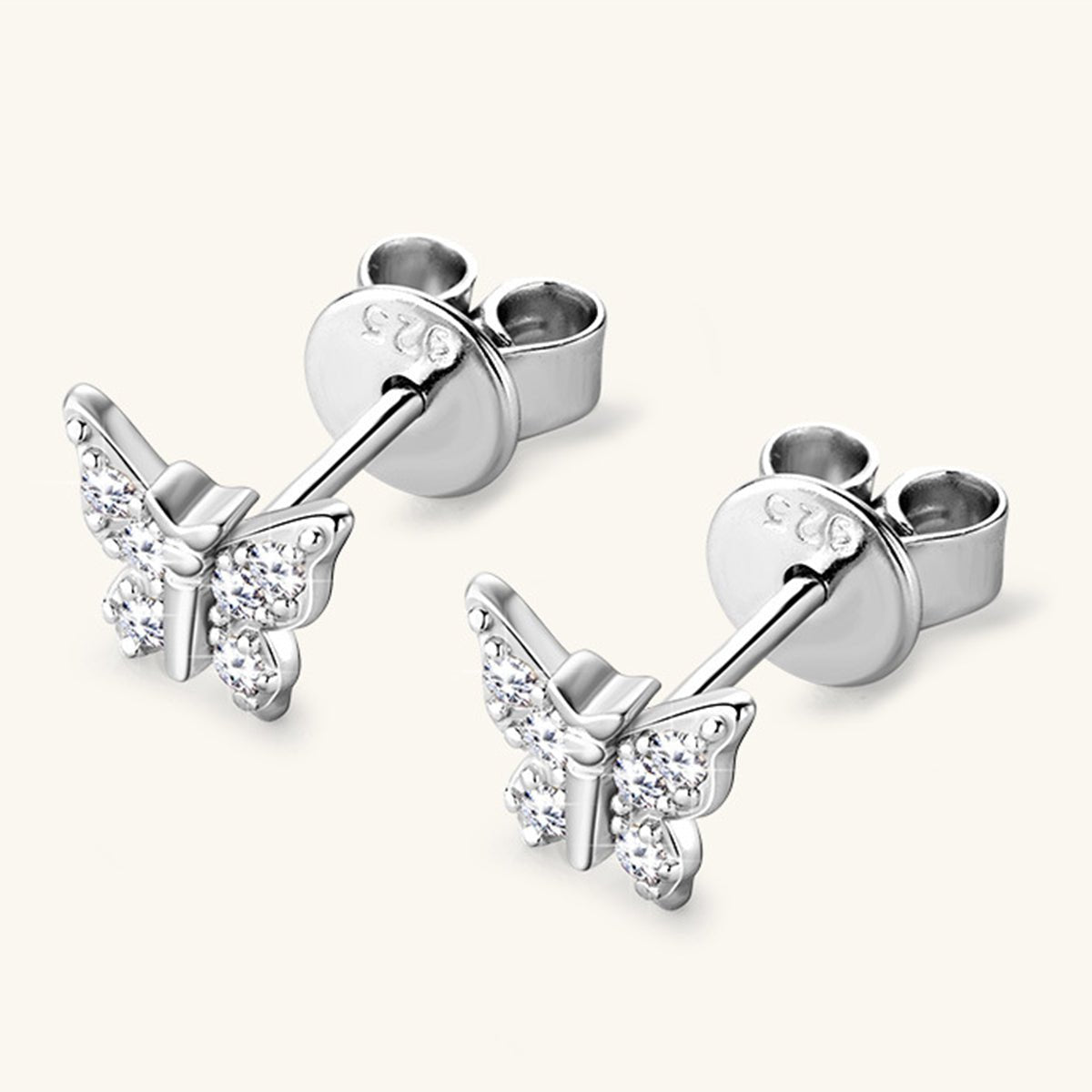 Beach Rose Co.Moissanite Butterfly Stud Earrings