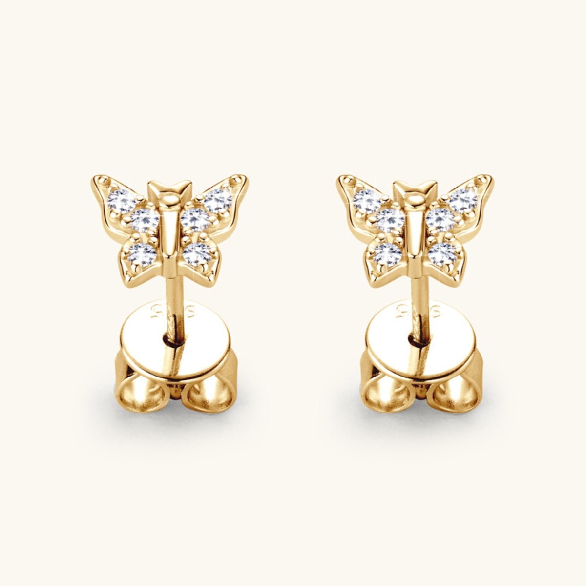 Beach Rose Co.Moissanite Butterfly Stud Earrings