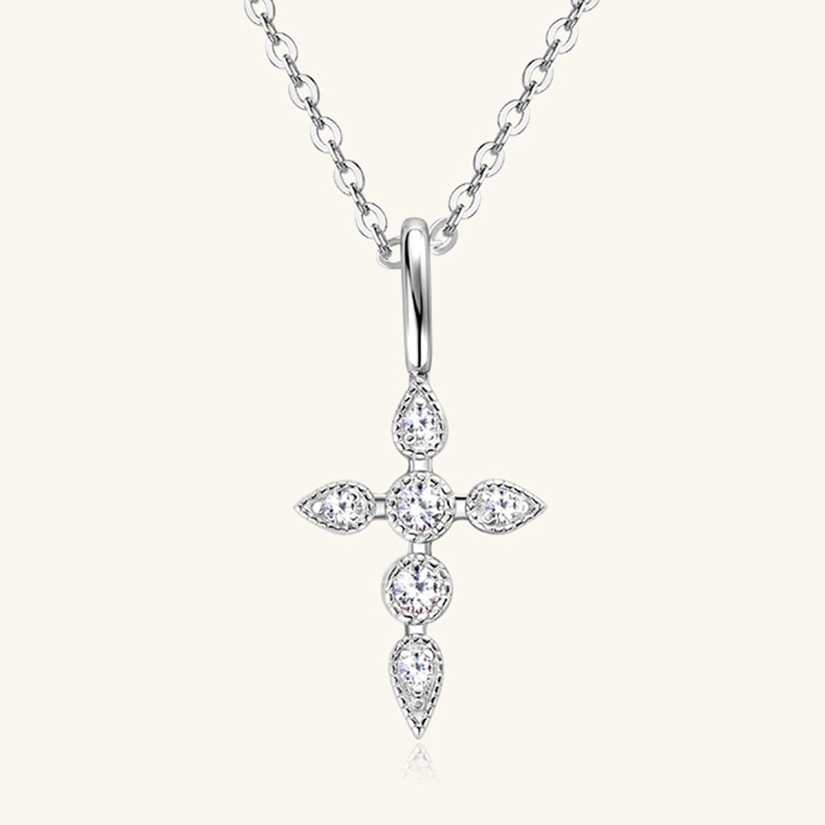 Beach Rose Co.Moissanite Cross Pendant Necklace