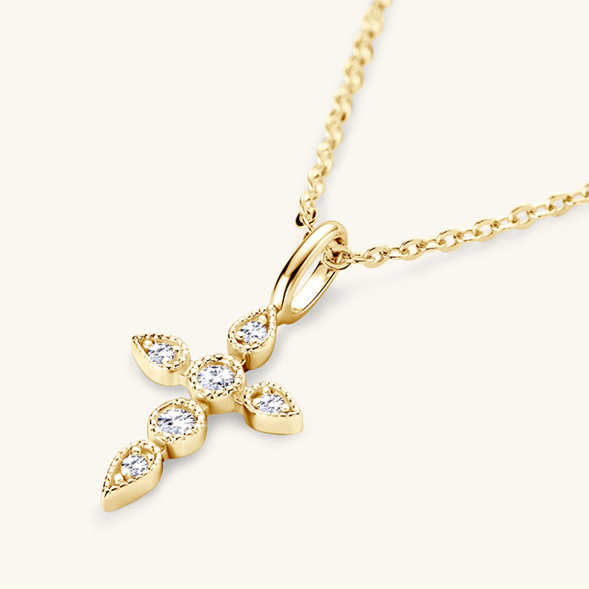 Beach Rose Co.Moissanite Cross Pendant Necklace