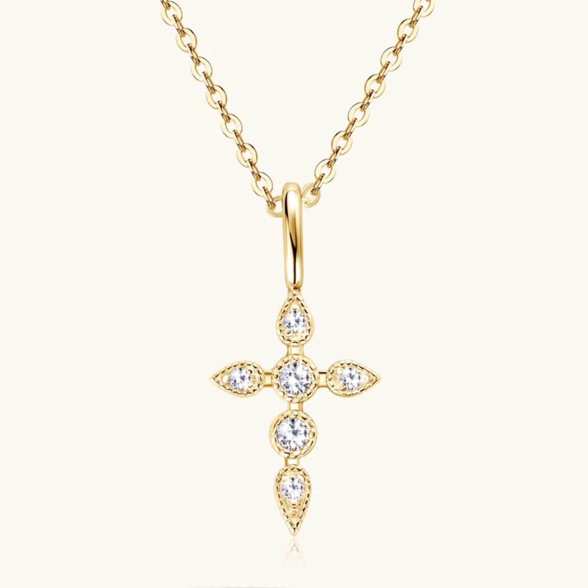 Beach Rose Co.Moissanite Cross Pendant Necklace