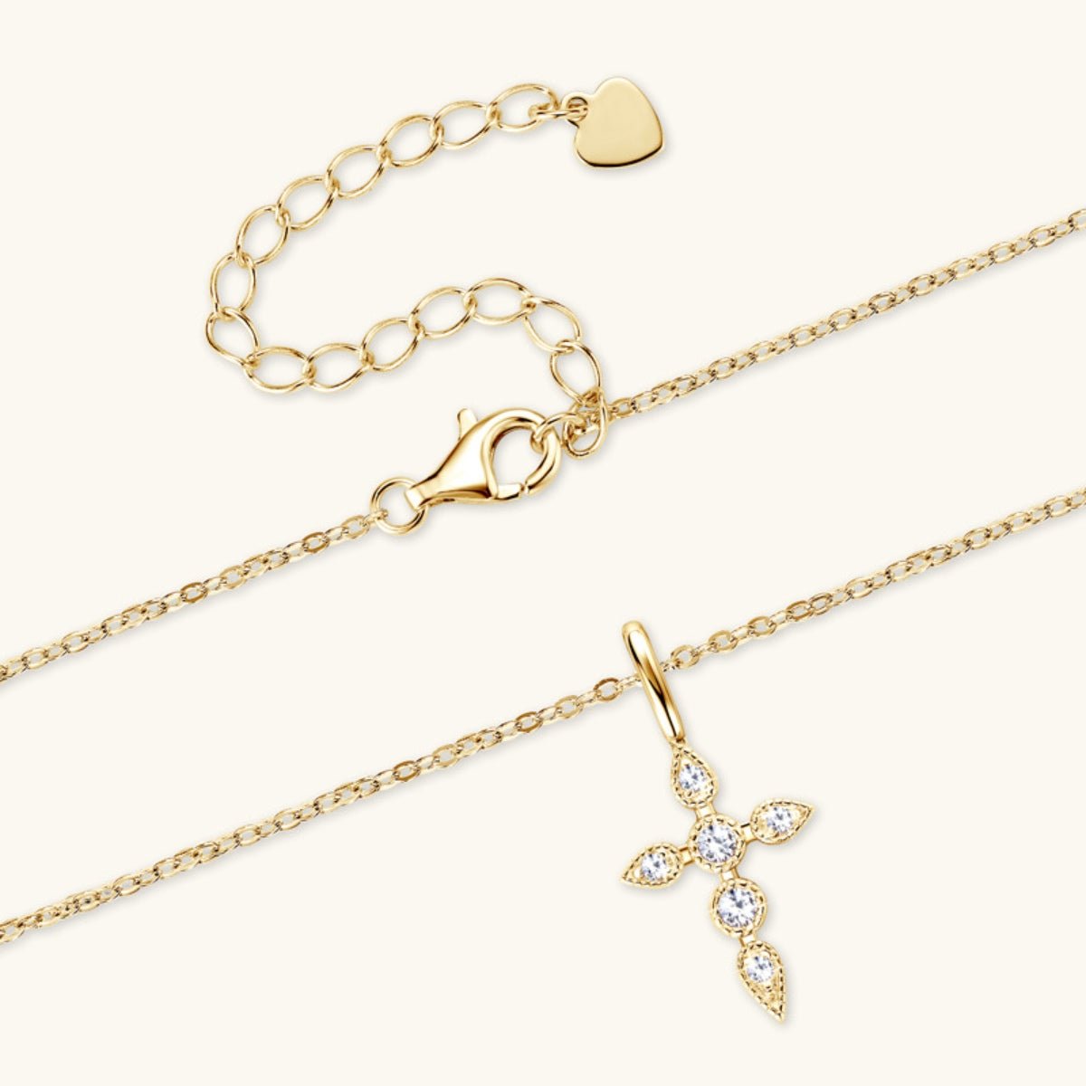 Beach Rose Co.Moissanite Cross Pendant Necklace