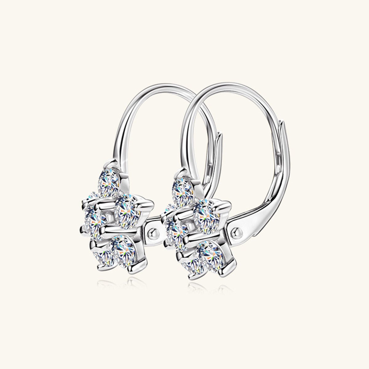 Beach Rose Co.Moissanite Flower Huggie Earrings