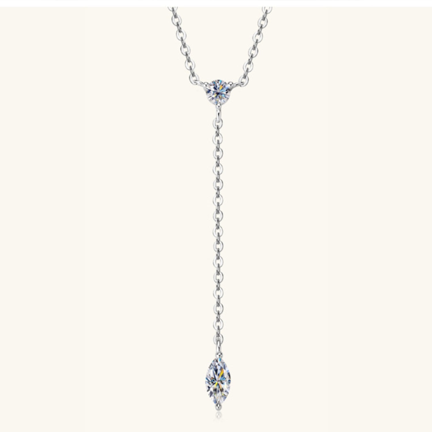 Beach Rose Co.Moissanite Lariat Necklace