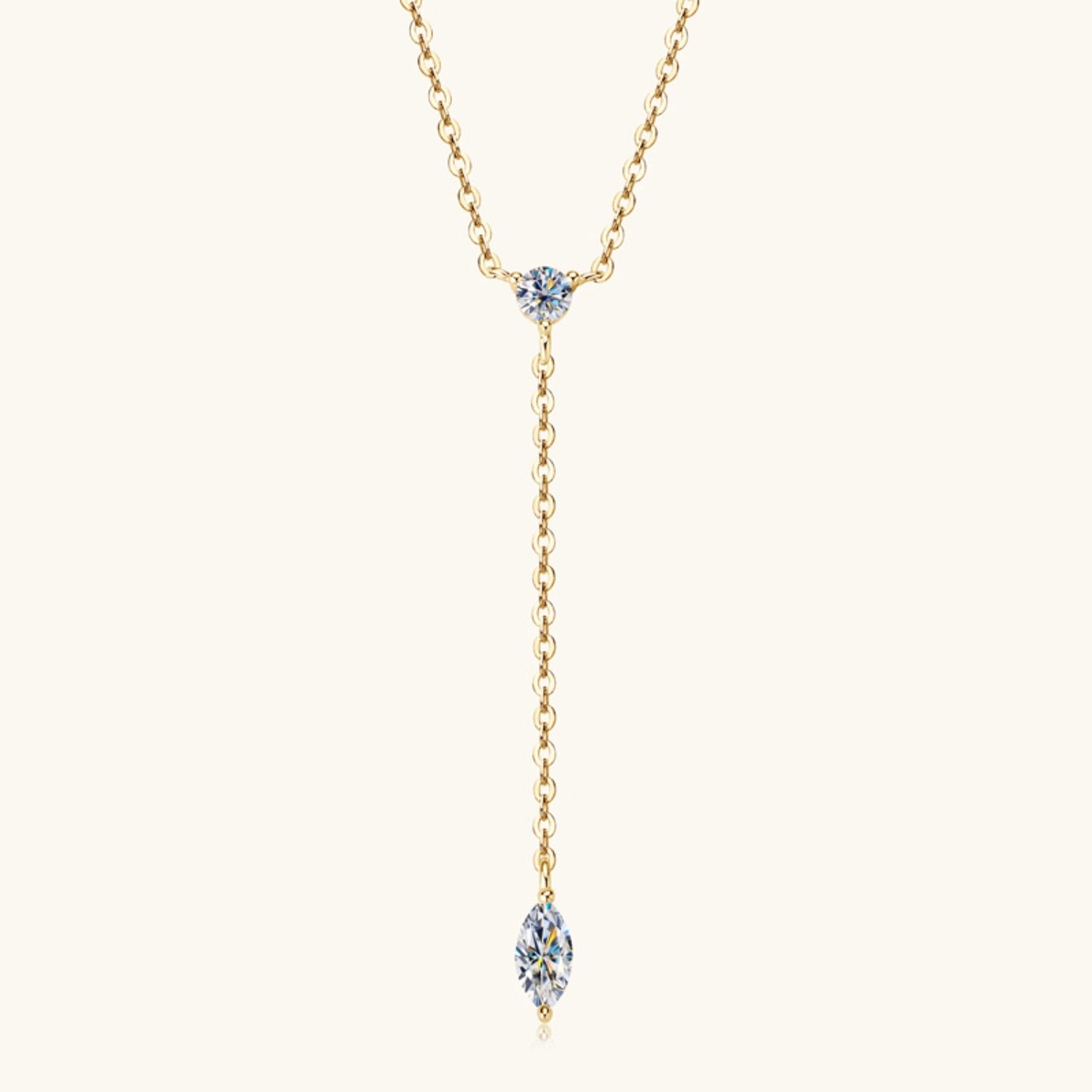 Beach Rose Co.Moissanite Lariat Necklace