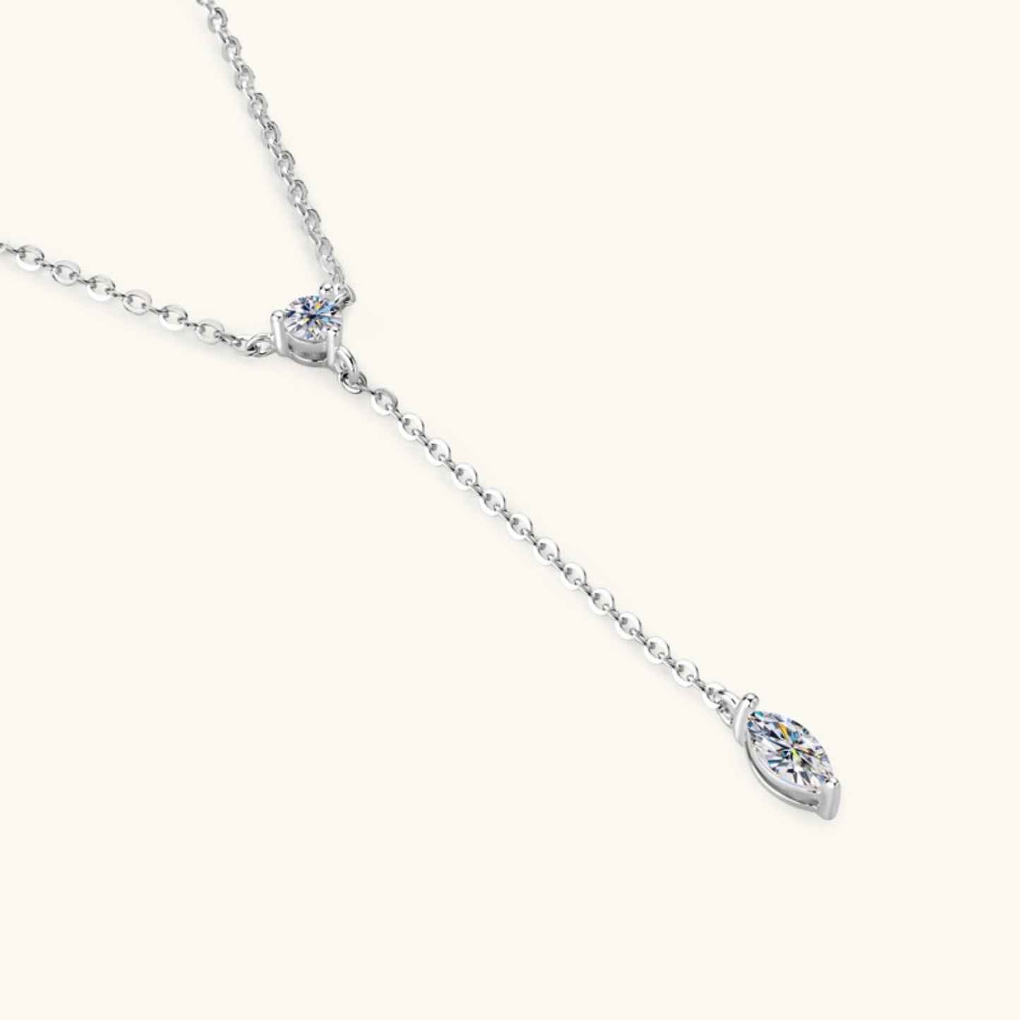 Beach Rose Co.Moissanite Lariat Necklace