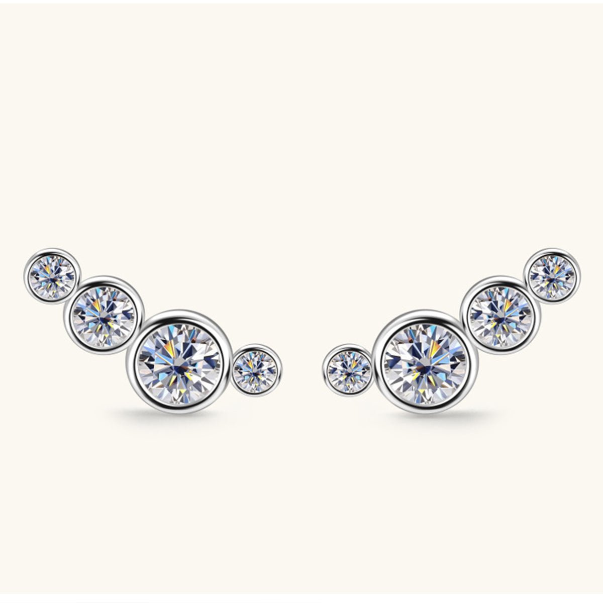 Beach Rose Co.Moissanite Post Earrings