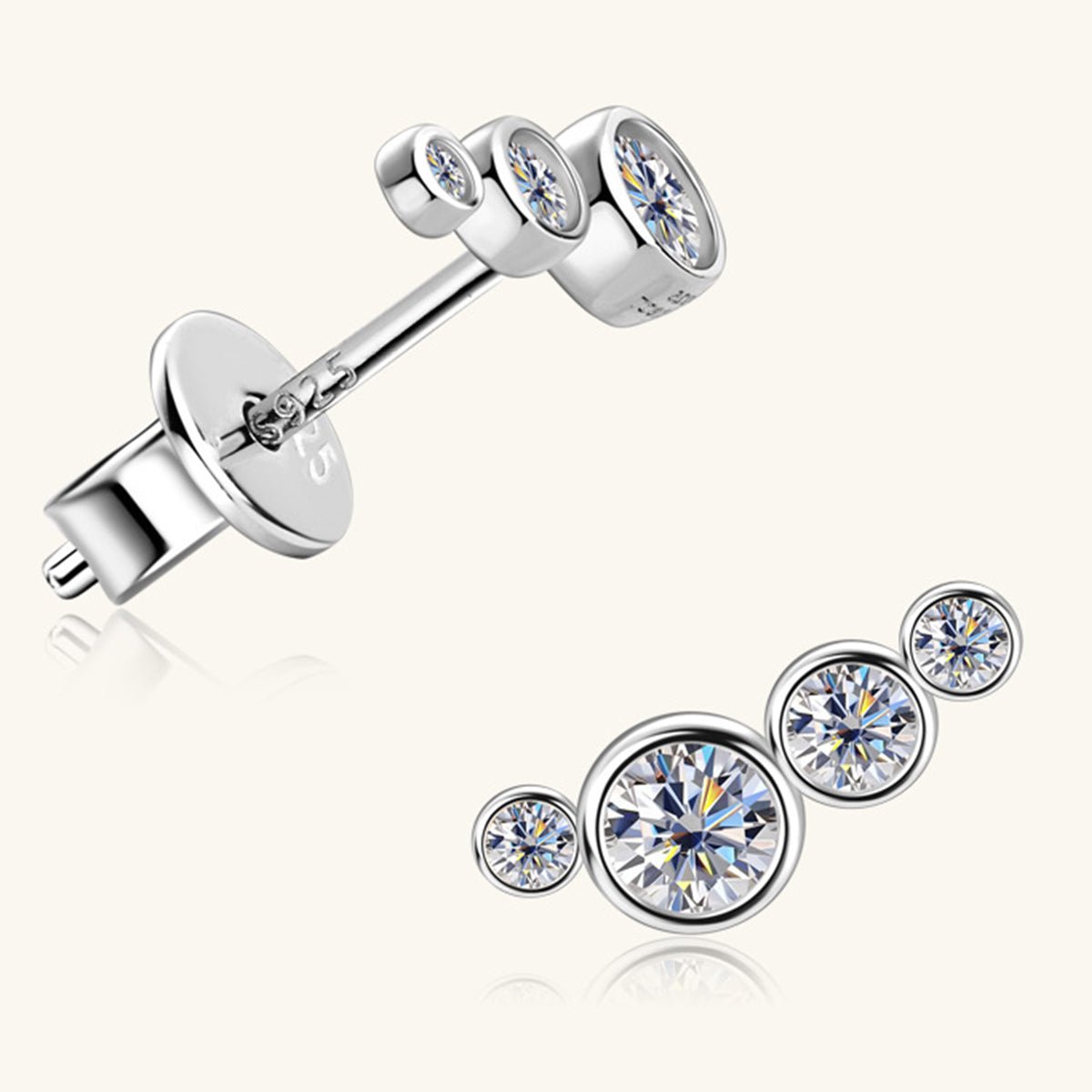 Beach Rose Co.Moissanite Post Earrings