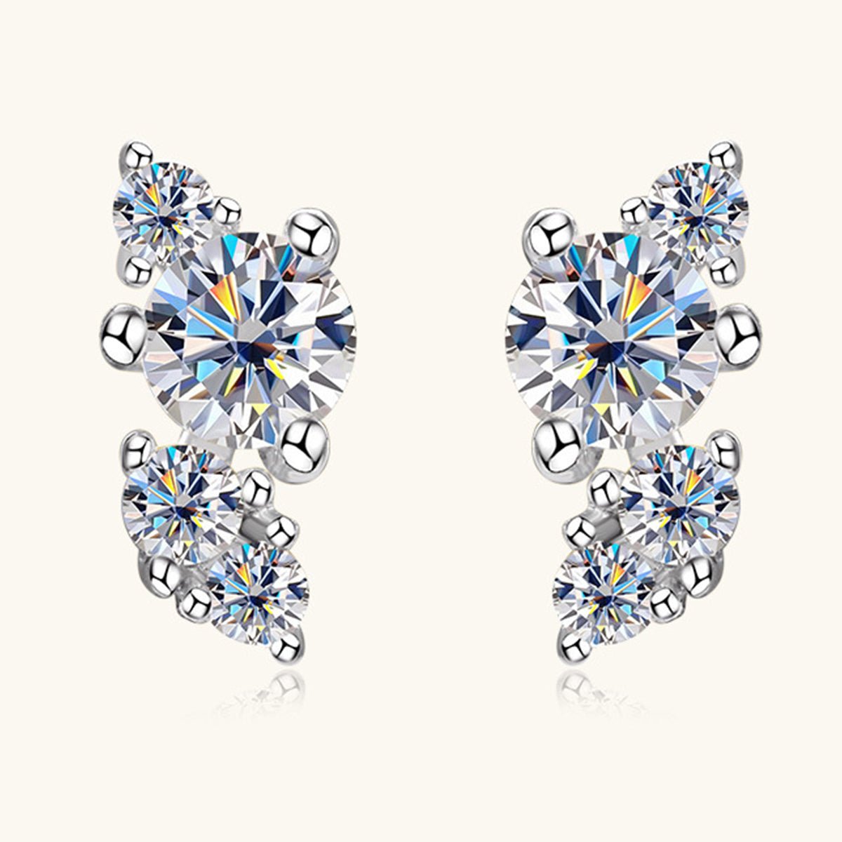 Beach Rose Co.Moissanite Stud Earrings