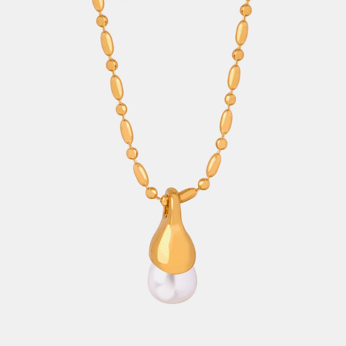 Beach Rose Co.Pearl Pendant Gold Necklace