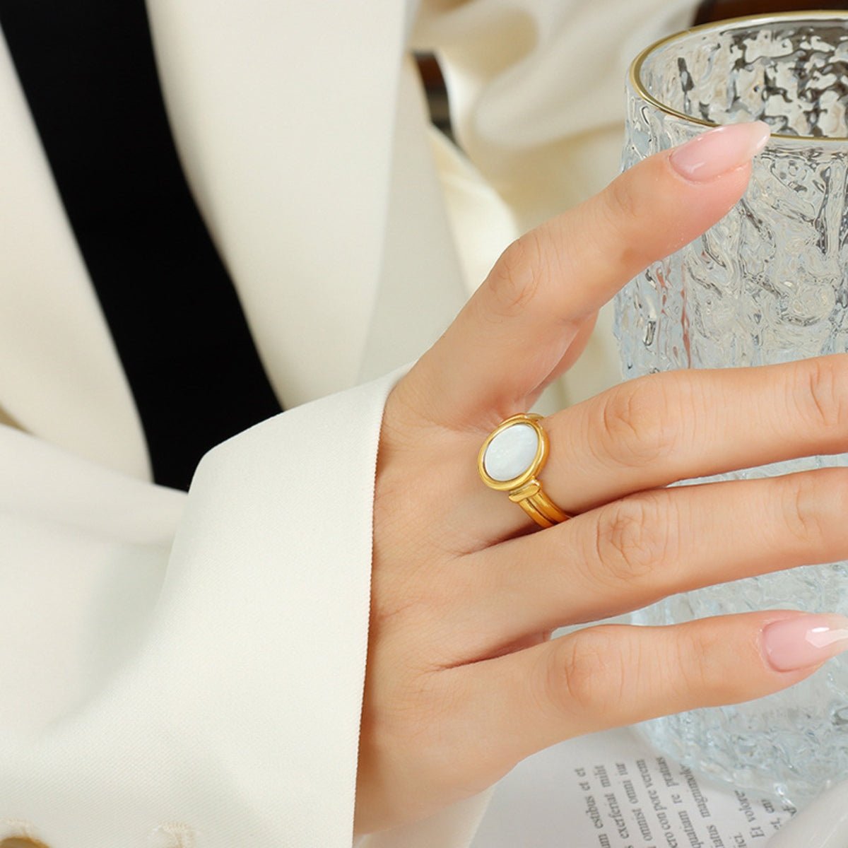 Beach Rose Co.White Sea Shell Ring