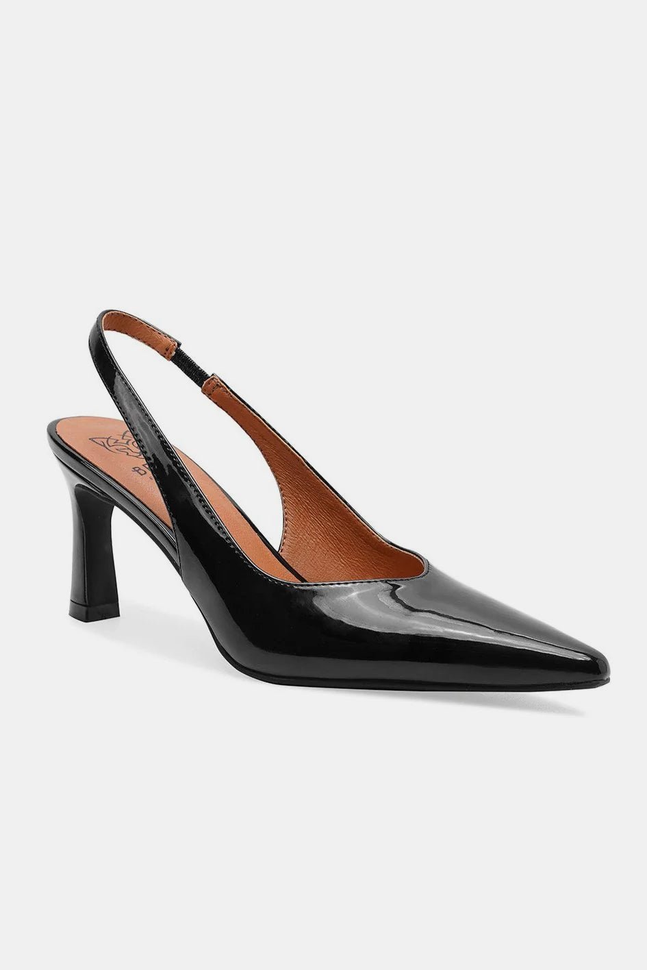 BEAST FASHION - Black Vegan Leather Slingback Pumps